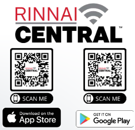 Rinnai Central mobile app QR Codes